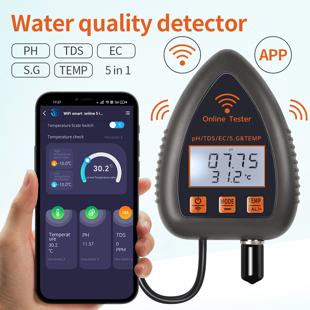 Tuya WiFi 5 in 1 TDS/EC/SALT/S - огляд і ціна Ph Meter Digital Water Tester