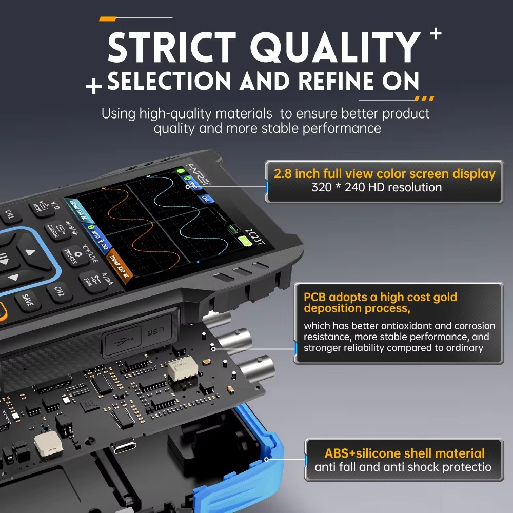 FNIRSI 2C23T 3 in 1 50MS/s 10M - огляд і ціна Fnirsi Digital Oscilloscope Handheld