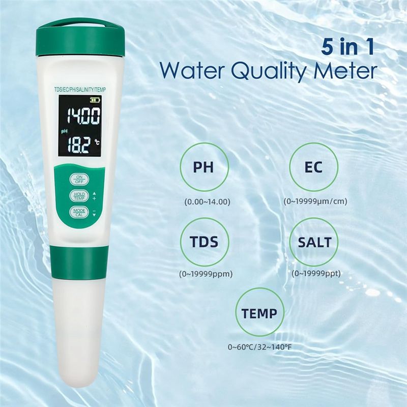 AT02-5 In1 Digital PH Meter Hi - огляд і ціна Ph Meter Digital Water Tester