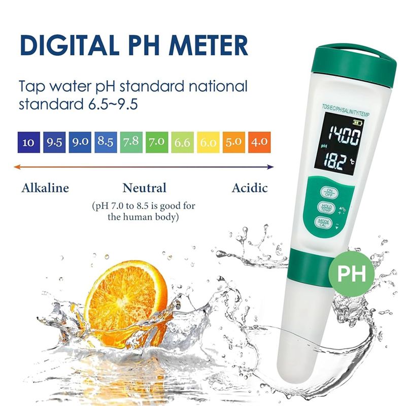 AT02-5 In1 Digital PH Meter Hi - огляд і ціна Ph Meter Digital Water Tester