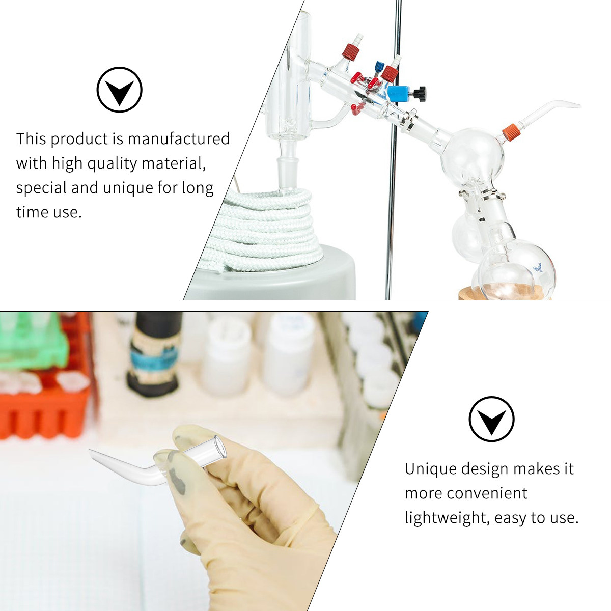 5Pcs Glass Distillation Tube T - огляд і ціна Lab Equipment