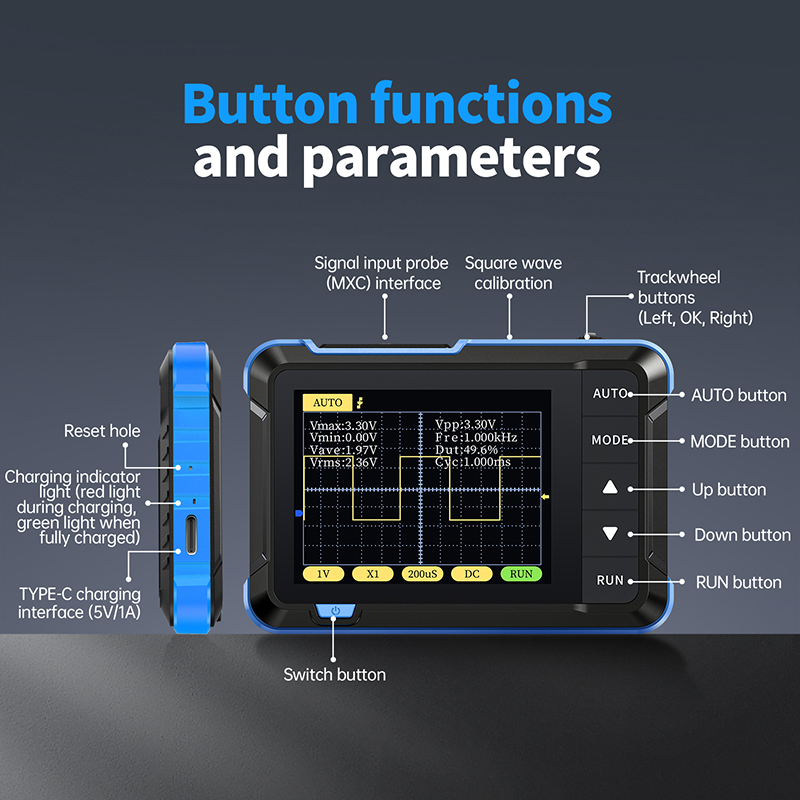 FNIRSI DSO152 Mini Handheld Di - огляд і ціна Fnirsi Digital Oscilloscope Handheld