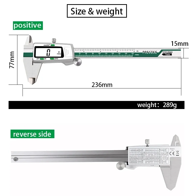 ET50 150mm Stainless Steel Cal - огляд і ціна Digital Caliper 150Mm Stainless Steel