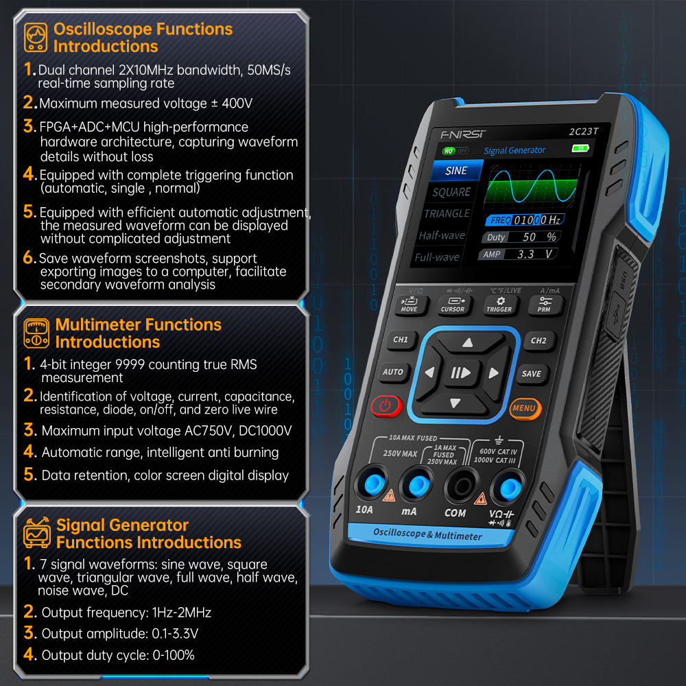 FNIRSI 2C23T Handheld Digital  - огляд і ціна Fnirsi Digital Oscilloscope Handheld