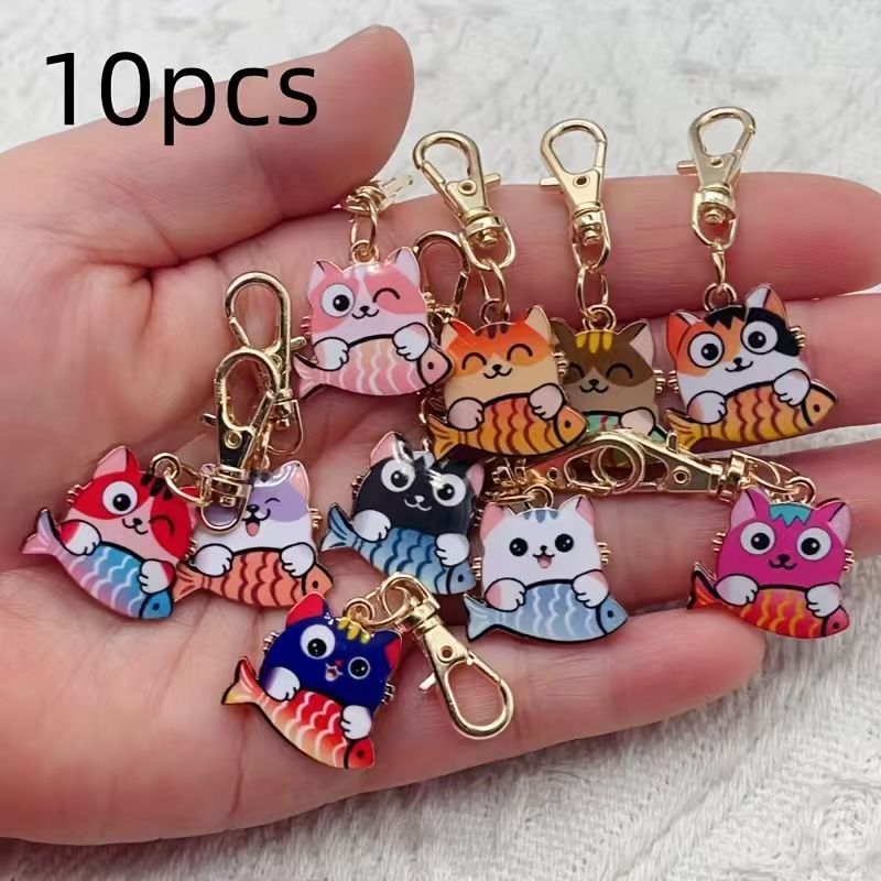 10pcs alloy printed cat keycha - огляд і ціна Packaging