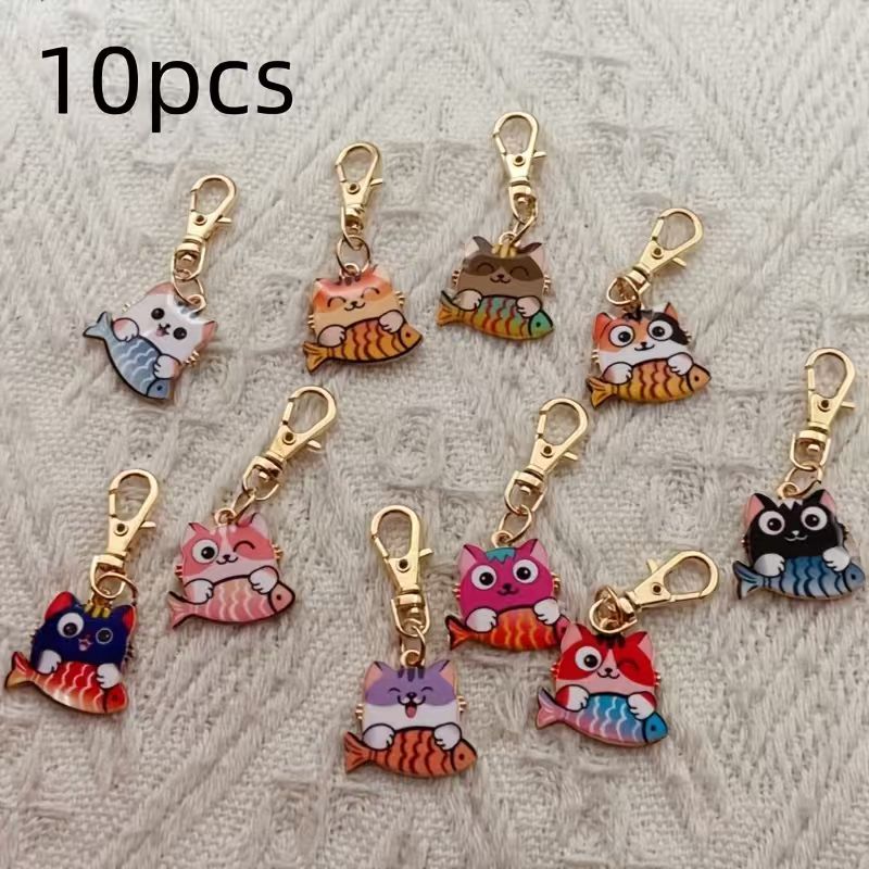10pcs alloy printed cat keycha - огляд і ціна Packaging