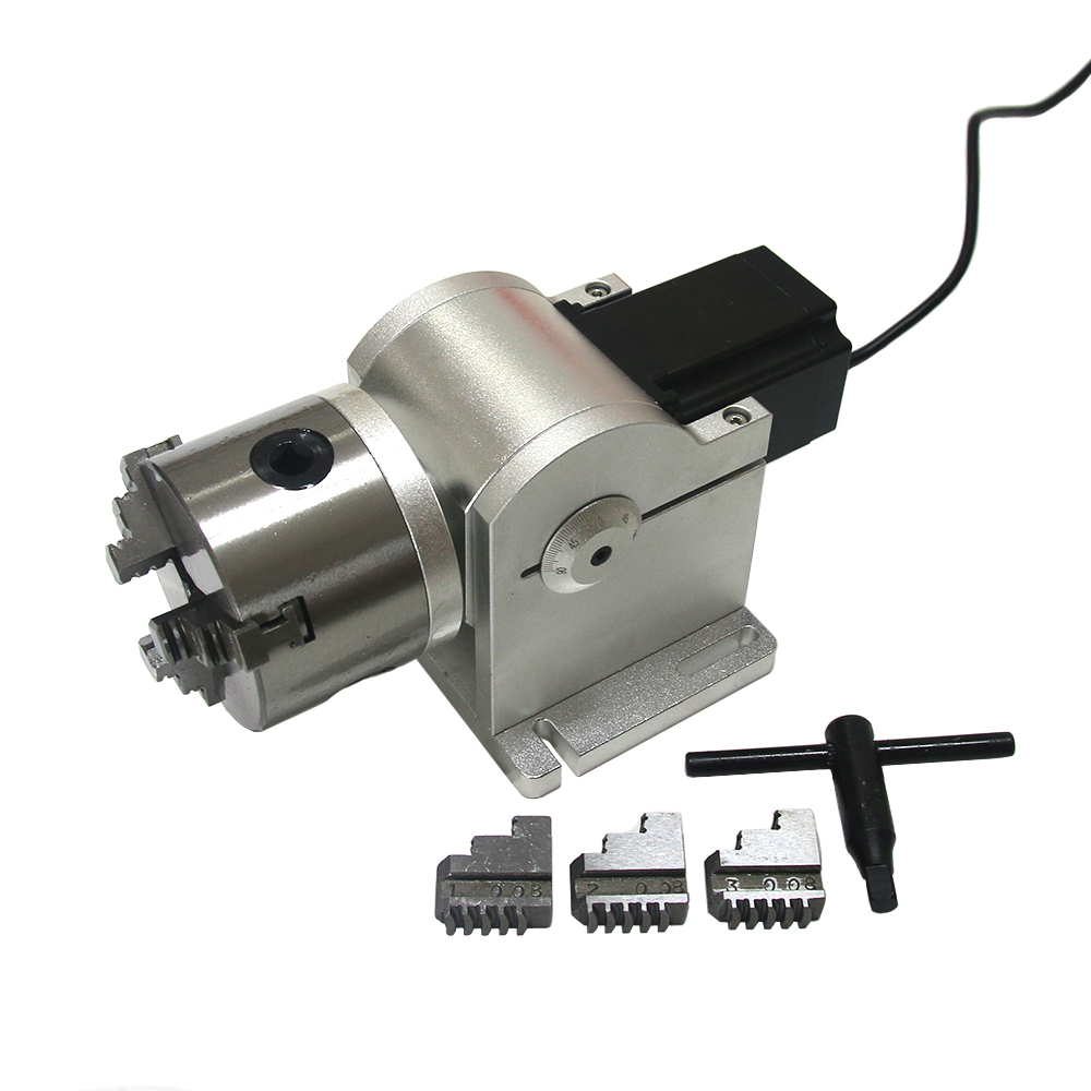3 Claws Rotary Axis 80mm Chuck - огляд і ціна Fiber Laser Marking Machine 30W
