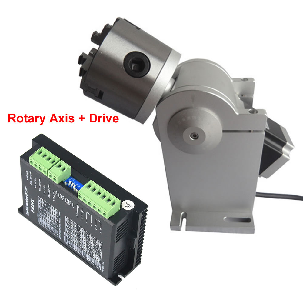 3 Claws Rotary Axis 80mm Chuck - огляд і ціна Fiber Laser Marking Machine 30W